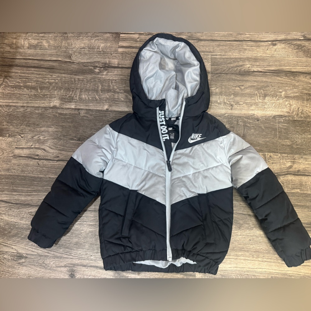 Nike Black and Gray Hooded Jacket